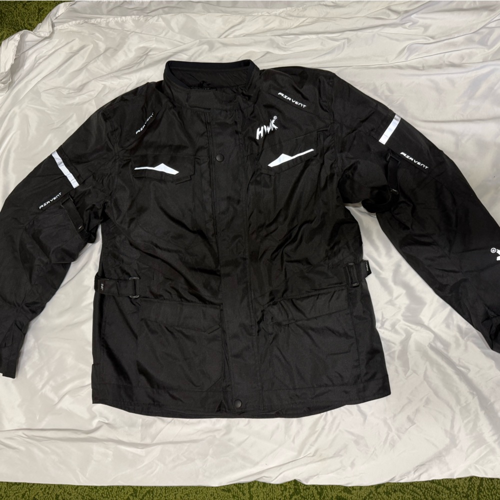Motorcycle jacket men’s XL waterproof brand new armored padded jacket Hwk black